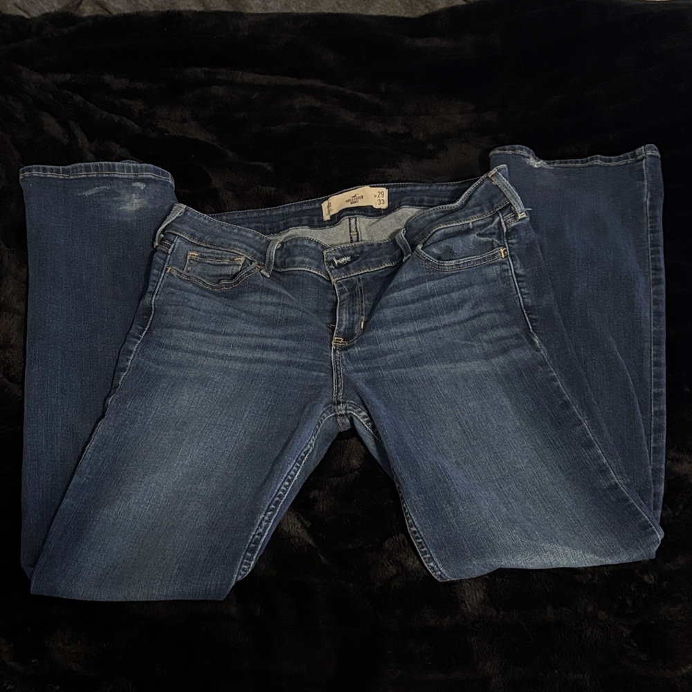 Hollister Women's Boot Cut Jeans in Deep Blue